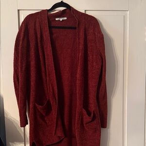 Search for Sanity Brick Red Open Front Cardigan